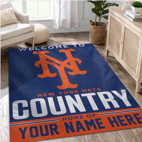 New York Mets Personalized MLB Area Rug Living Room Rug