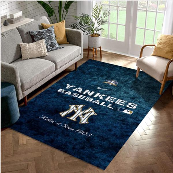 New York Yankees MLB Team Club Area Rug For Sport Lover Bedroom Rug Home US Decor