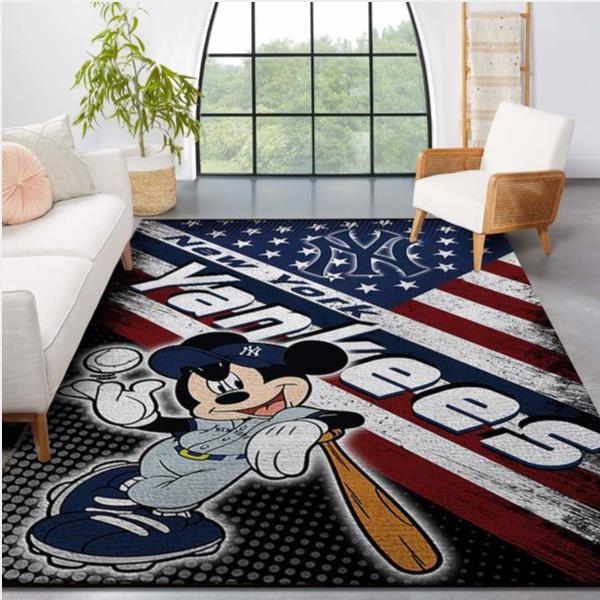 New York Yankees Mlb Team Logo Mickey Us Style Nice Gift Home Decor Rectangle Area Rug
