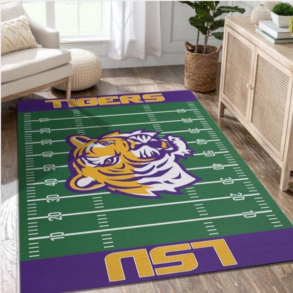 Nfl Sport Team Lsu Tigers Home Field Area Rug Home Decor