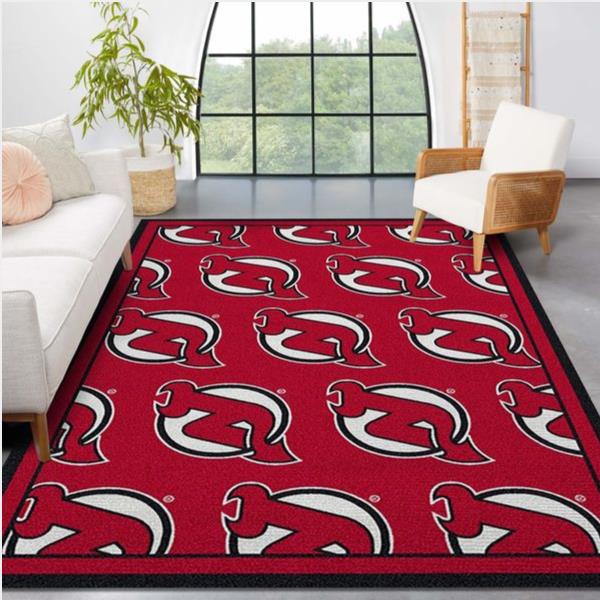 Nhl Repeat New Jersey Devils Area Rug Living Room Rug Home Us Decor