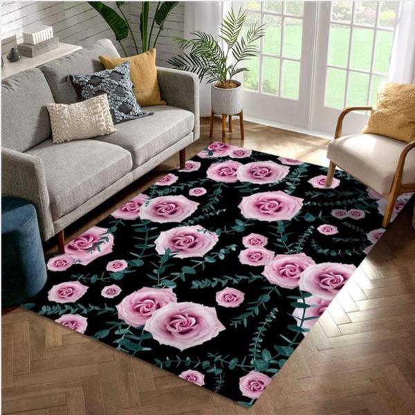 Night Rose Eucalyptus - Area Rug For Christmas Bedroom Home Decor Floor Decor