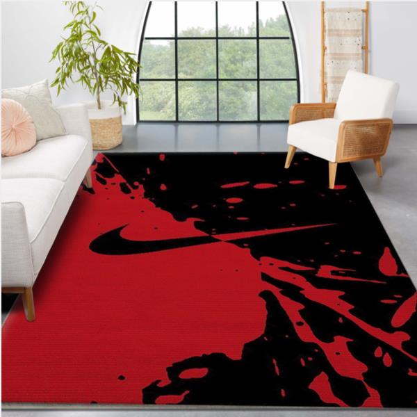 Nike Sport Logo Red Area Rugs Living Room Carpet Brands Fashion Floor Decor The US Decor