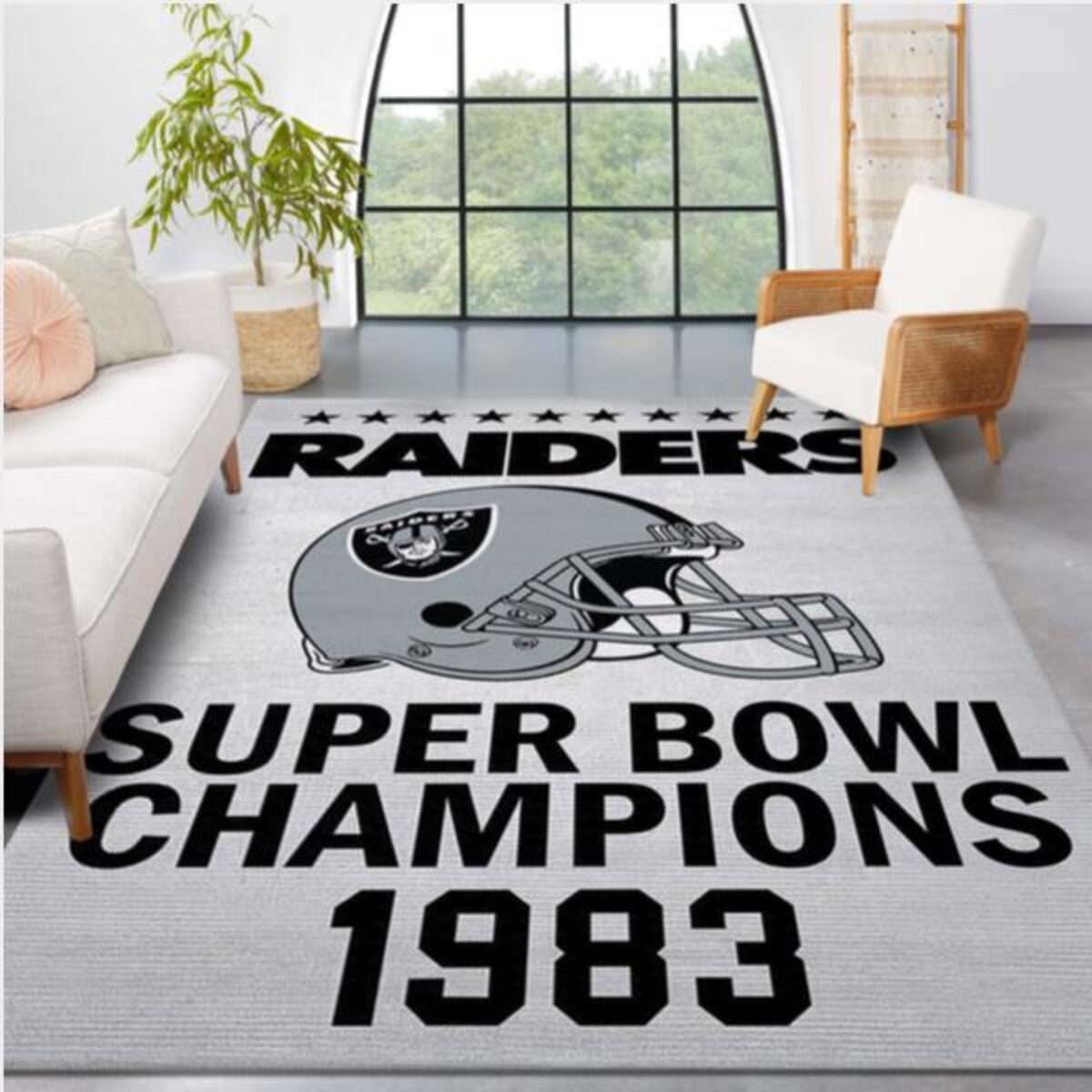 Oakland Raiders 1983 NFL Rug Bedroom Rug US Gift Decor - Peto Rugs