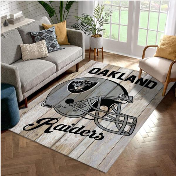 Oakland Raiders Helmet NFL Football Team Area Rug For Gift Bedroom Rug US Gift Decor