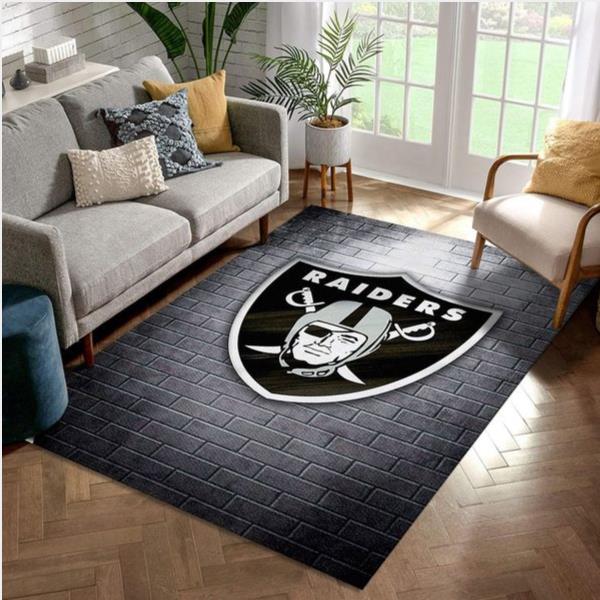 Oakland Raiders NFL Area Rug Bedroom Rug Family Gift US Decor