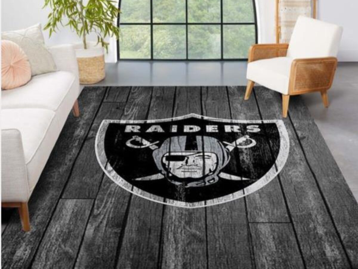 Oakland Raiders Nfl Area Rug Living Room Rug Us Gift Decor - Peto Rugs