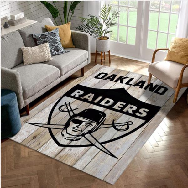 Oakland Raiders Football Rug