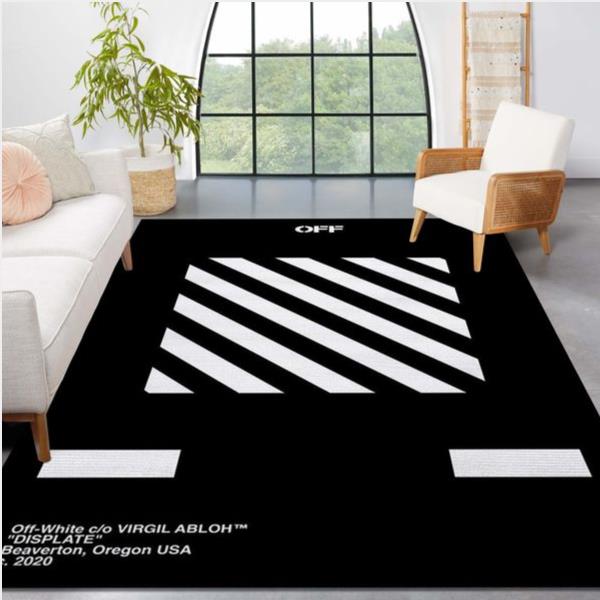 Off White Displate Stripes Area Rug Fashion Brand Rug Home Decor Floor Decor
