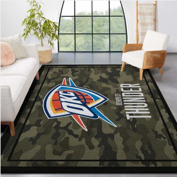 Oklahoma City Thunder NBA Team Logo Camo Style Nice Gift Home Decor Rectangle Area Rug