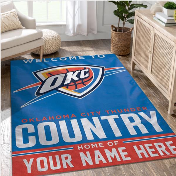 Oklahoma City Thunder Personalized NBA Area Rug For Christmas Living Room Rug