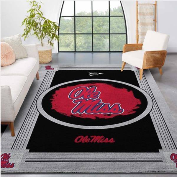 Ole Miss Rebels NCAA Team Logo Nice Gift Home Decor Rectangle Area Rug