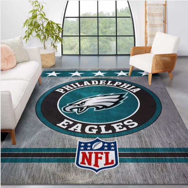 Philadelphia Eagles Circle NFL Football Team Area Rug For Gift Living Room Rug Home Decor Floor Decor