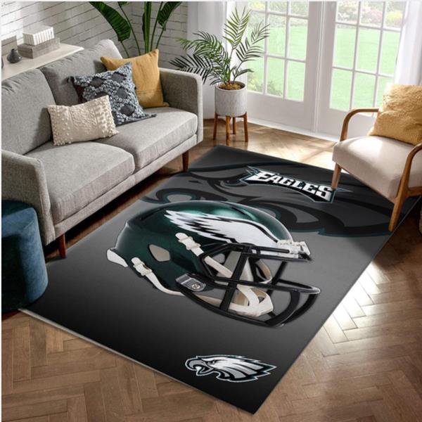 Philadelphia Eagles NFL Team Logo Helmet Rug Room Carpet Custom Area Floor Home Decor