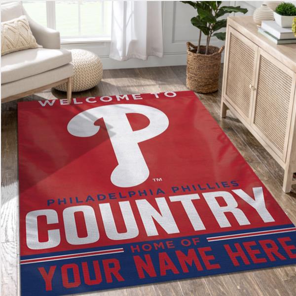 Philadelphia Phillies Personalized MLB Team Logos Area Rug Living Room Rug