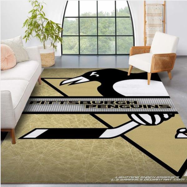 Pittsburgh Penguins Logo Nhl Hockey Area Rug Floor Decor The Us Decor