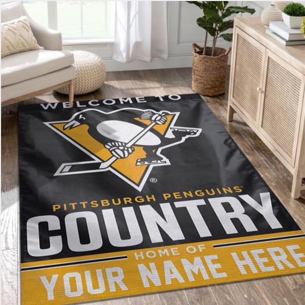Pittsburgh Penguins Personal NHL Area Rug Carpet Sport Living Room Rug