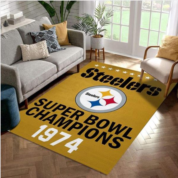 Pittsburgh Steelers 1974 Nfl Football Team Area Rug For Gift Living Room Rug Home US Decor