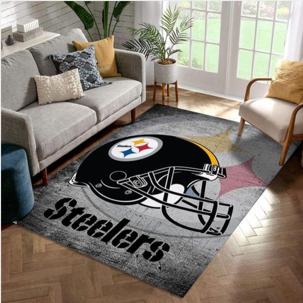 Pittsburgh Steelers Helmet NFL Football Team Area Rug For Gift Living Room Rug Home US Decor