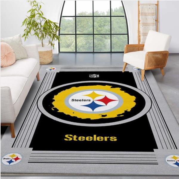 Pittsburgh Steelers NFL Logo Style Rug Room Carpet Custom Area Floor Home Decor