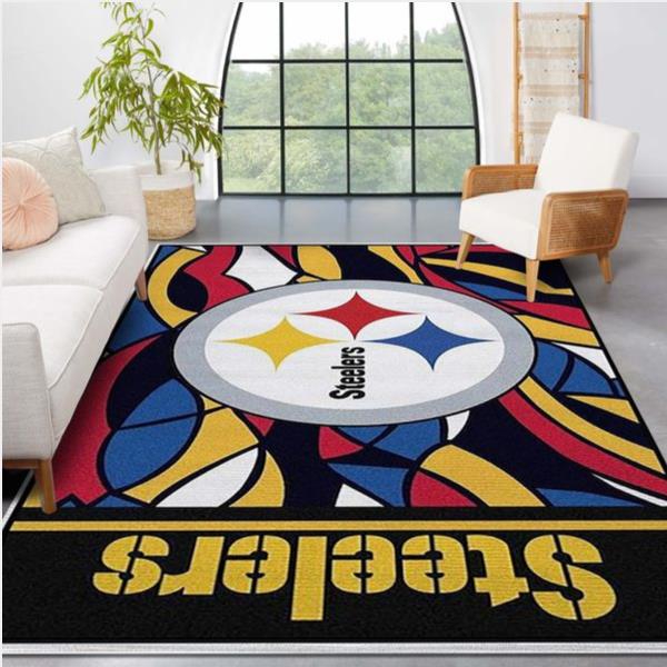 Pittsburgh Steelers Nfl Logo Area Rug Carpet Living Room Rug Home Us Decor