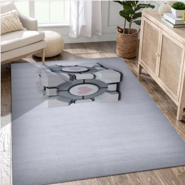 Portal Companion Cube Game Area Rug Carpet Bedroom Rug