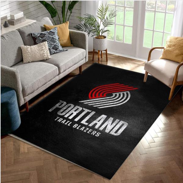 Portland Trail Blazers NBA Team Logos Area Rug Living Room Rug