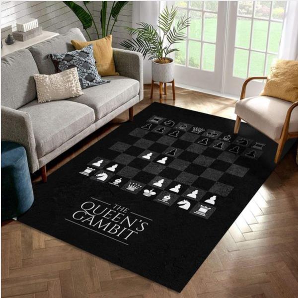 Queens Gambit Chess Area Rug Bedroom Rug Christmas Gift US Decor