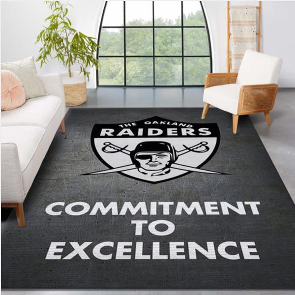 Raiders Retro Excellence NFL Football Team Area Rug For Gift Bedroom Rug Home Decor Floor Decor