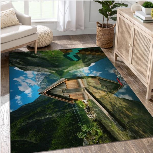 Realistic Minecraft Video Game Area Rug Area Living Room Rug