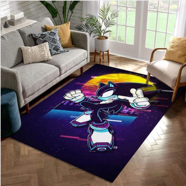 Retro Sonic Area Rug For Christmas Bedroom Home Decor