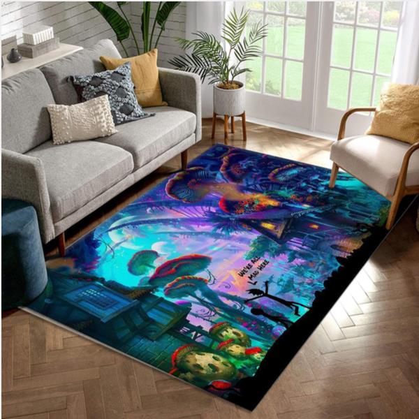 Rick and Morty in the Upside Down Area Rugs Living Room Carpet Christmas Gift Floor Decor The US Decor