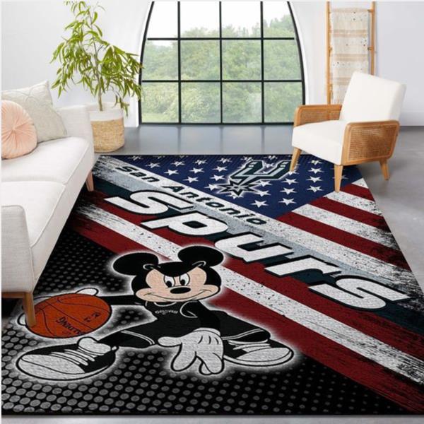 San Antonio Spurs Nba Team Logo Mickey Us Style Nice Gift Home Decor Rectangle Area Rug