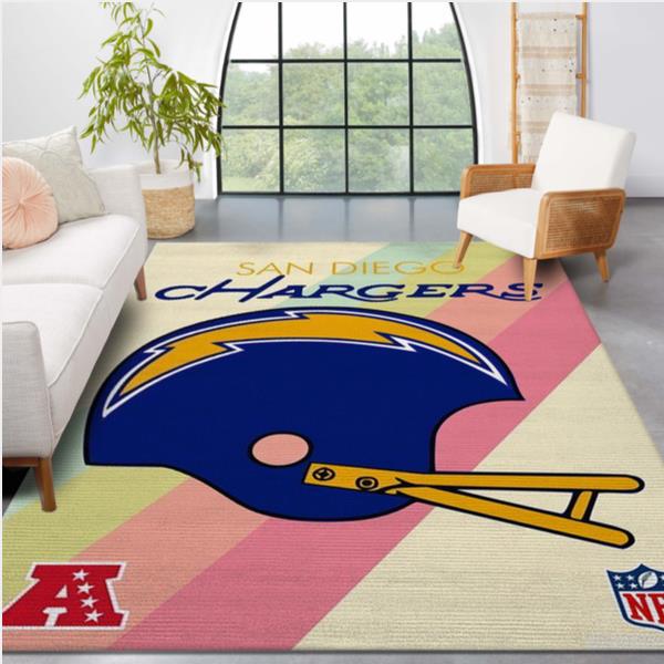 San Diego Chargers Retro NFL Football Team Area Rug For Gift Bedroom Rug Home Decor Floor Decor