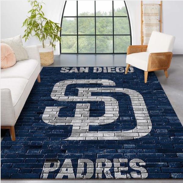 San Diego Padres Mlb Baseball Area Rug Baseball Floor Decor The Us Decor