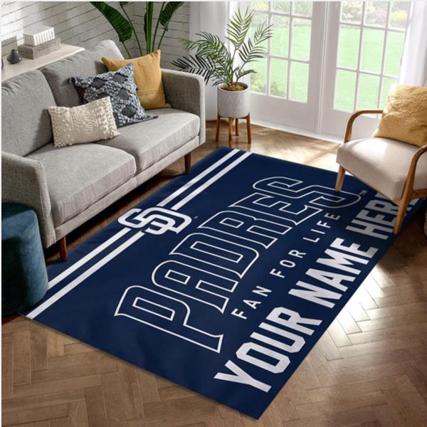San Diego Padres Personalized MLB Team Logos Area Rug Living Room Rug