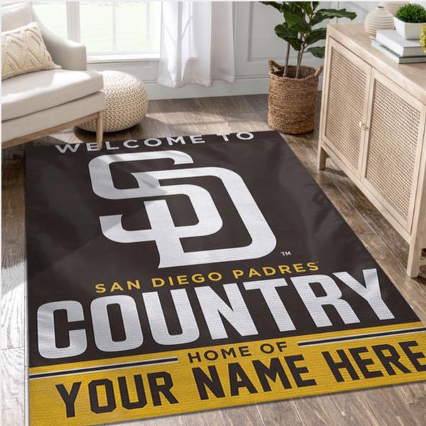 San Diego Padres Personalized MLB Team Logos Area Rug Living Room Rug
