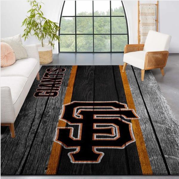 San Francisco Giants Mlb Team Logo Wooden Style Style Nice Gift Home Decor Rectangle Area Rug