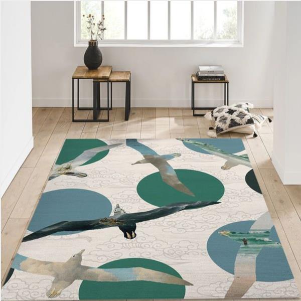 Seagull Polka Area Rug Carpet Bedroom Family Gift Us Decor