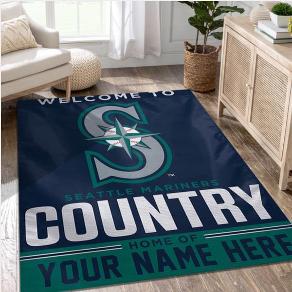 Seattle Mariners Personalized MLB Area Rug Living Room Rug