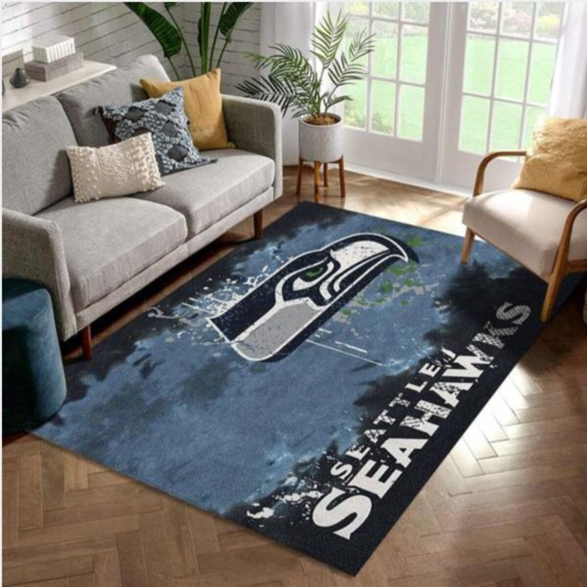 Seattle Seahawks Football Rug