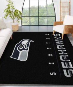 Seattle Seahawks Imperial Chrome Rug NFL Area Rug For Christmas Living Room Rug Family Gift US Decor