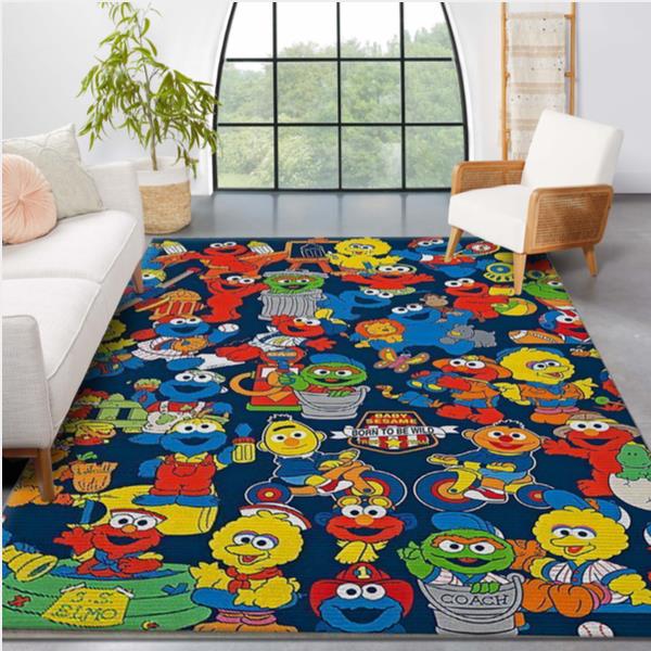 Sesame Street Muppets Characters Area Rug Carpet Living Room Rugs Floor Decor