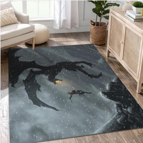 Skyrim Dragon Gaming Area Rug Area Rug