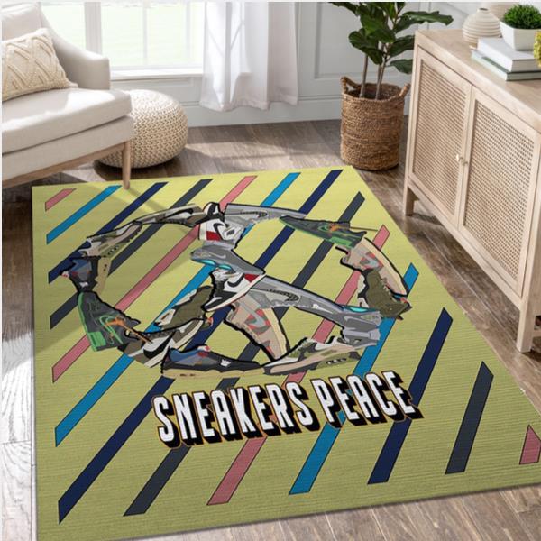 Sneakers Peace Fashion Brand Area Rug Living Room Rug