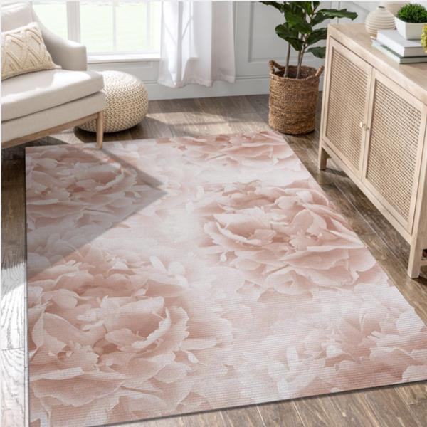 Soft Terracotta Peonies 1 Area Rug Carpet Bedroom Christmas Gift US Decor