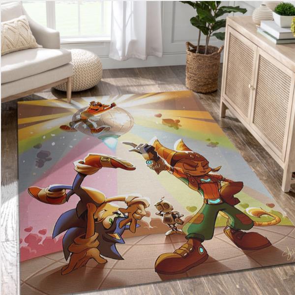Sonic X Ratchet And Clank X Crash Let S Dance Movie Area Rug Living Room Rug US Gift Decor