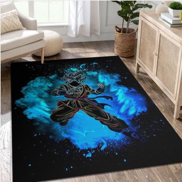 Soul Of The Saiyan Blue Area Rug Carpet Living Room Rug Home Decor Floor Decor