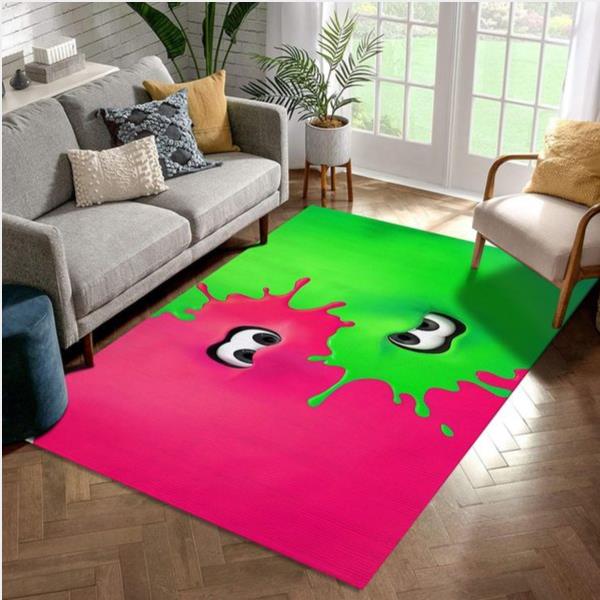 Splatoon 2 Red And Green Video Game Area Rug Living Room Rug US Gift Decor