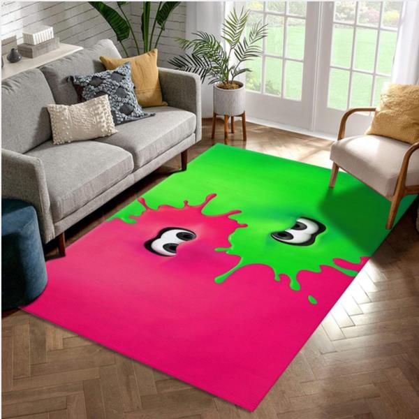 Splatoon 2 Red And Green Video Game Area Rug Living Room Rug US Gift Decor